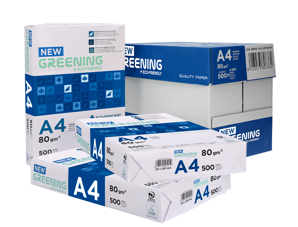 PAPIER LIDERPAPEL MULTIFONCTION GREENING A4 80G HAUTE       QUALIT PEFC BLANCHEUR 146 OPACIT 92 RIGIDIT 112 500F