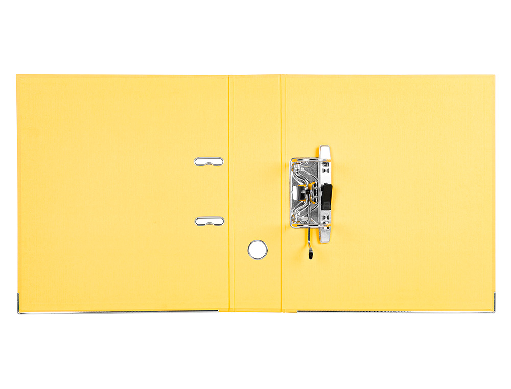 CLASSEUR LEVIER LIDERPAPEL A4 DOCUMENTA CARTON REMBORD 1,9MM DOS 75MM RADO MTALLIQUE COLORIS JAUNE