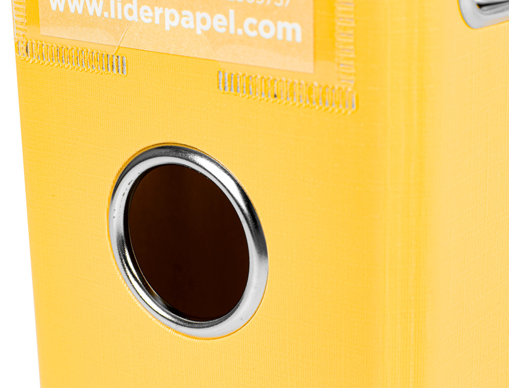 CLASSEUR LEVIER LIDERPAPEL A4 DOCUMENTA CARTON REMBORD 1,9MM DOS 75MM RADO MTALLIQUE COLORIS JAUNE
