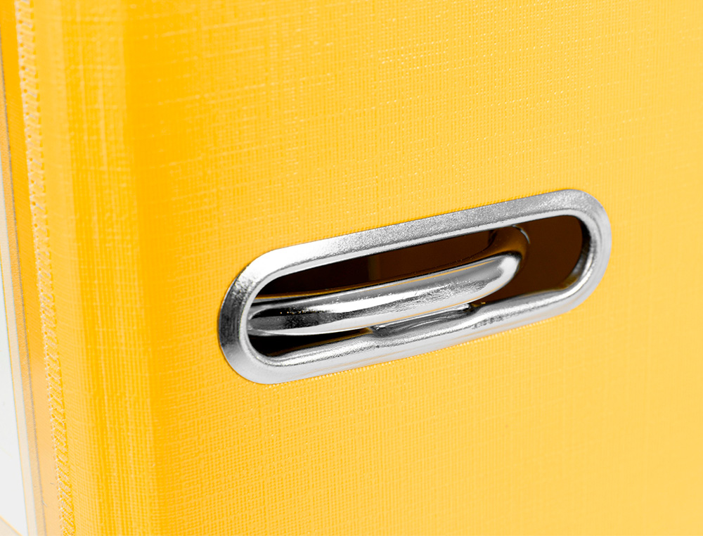CLASSEUR LEVIER LIDERPAPEL A4 DOCUMENTA CARTON REMBORD 1,9MM DOS 75MM RADO MTALLIQUE COLORIS JAUNE