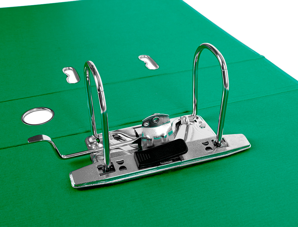 CLASSEUR LEVIER LIDERPAPEL A4 DOCUMENTA CARTON REMBORD 1,9MM DOS 75MM RADO MTALLIQUE COLORIS VERT