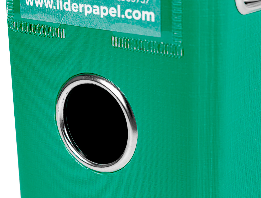 CLASSEUR LEVIER LIDERPAPEL A4 DOCUMENTA CARTON REMBORD 1,9MM DOS 75MM RADO MTALLIQUE COLORIS VERT