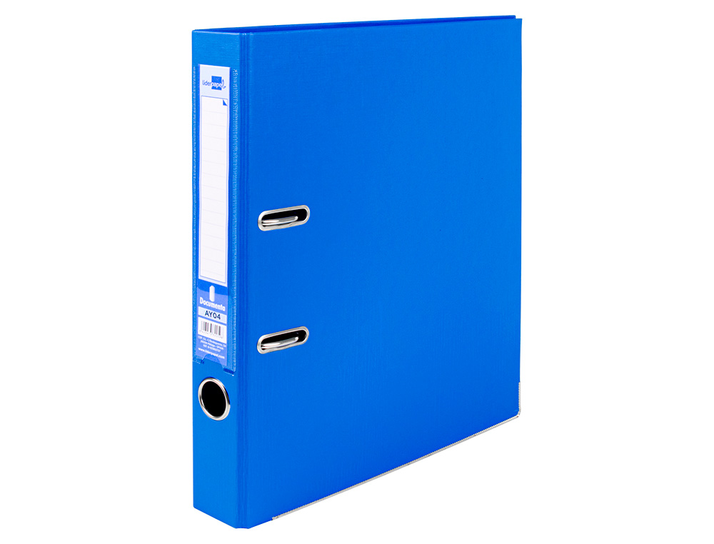 CLASSEUR LEVIER LIDERPAPEL A4 DOCUMENTA CARTON REMBORDÉ 1,9MM DOS 52MM RADO MÉTALLIQUE COLORIS BLEU