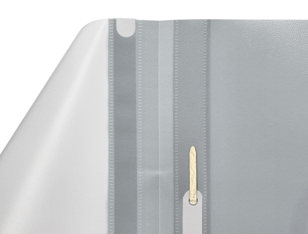 CHEMISE PRÉSENTATION Q-CONNECT À LAMELLES POLYPROPYLÈNE 18/100E DOCUMENT PERFORÉ A4 30F PORTE-ÉTIQUETTE COLORIS GRIS