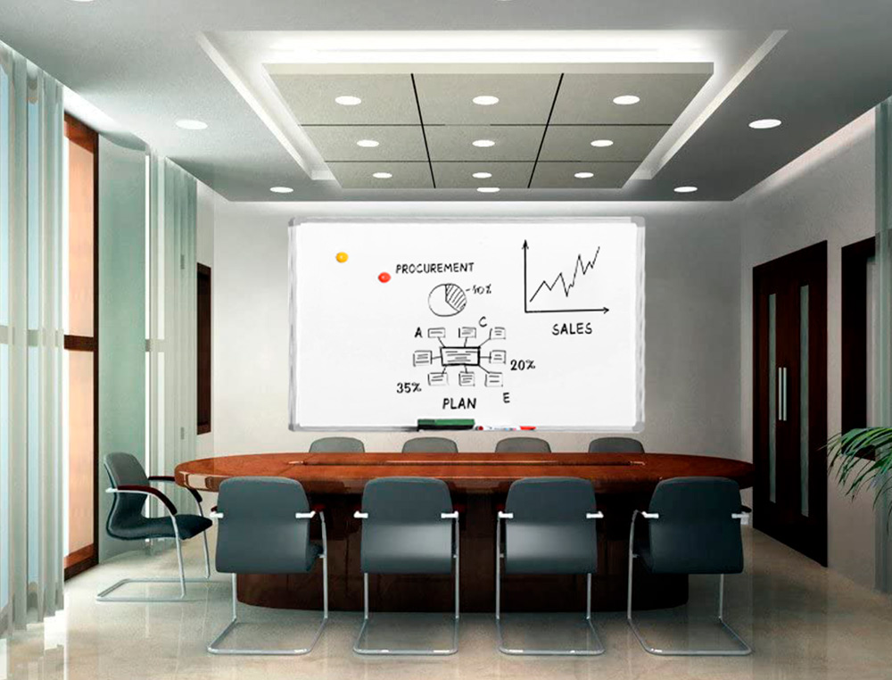 TABLEAU Q-CONNECT LAQUÉ MAGNÉTIQUE CADRE ALUMINIUM IDÉAL COLLÈGES BUREAUX INCLUS ACCESSOIRES FIXATION MUR 150X100CM