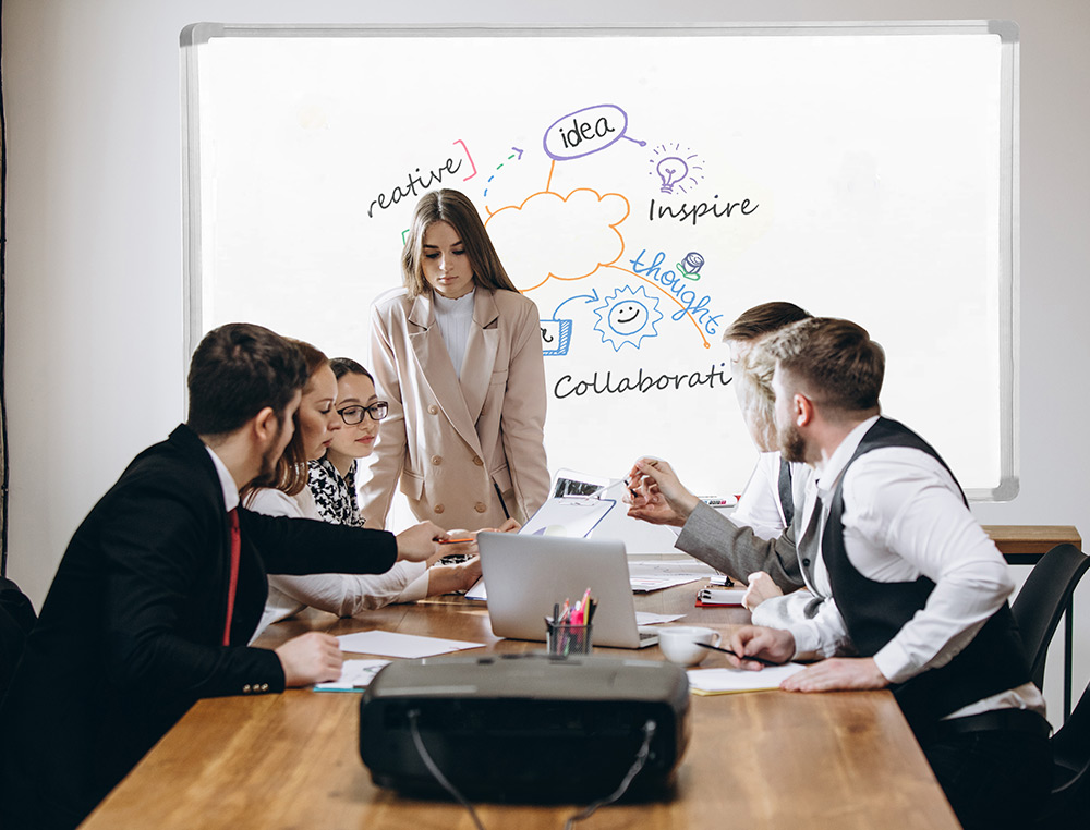 TABLEAU Q-CONNECT LAQUÉ MAGNÉTIQUE CADRE ALUMINIUM IDÉAL COLLÈGES BUREAUX INCLUS ACCESSOIRES FIXATION MUR 150X100CM
