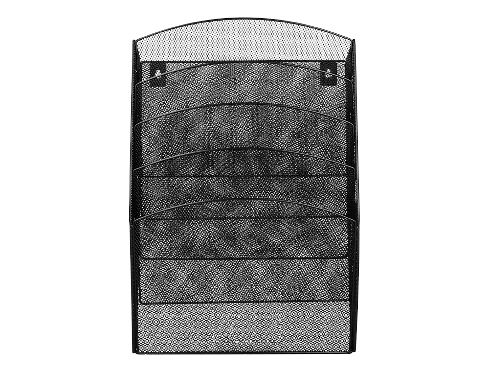 CORBEILLE MURALE Q-CONNECT 5 CASES A4 VERTICAL PRÉSENTOIR MÉTALLIQUE 315X93X440MM COLORIS NOIR