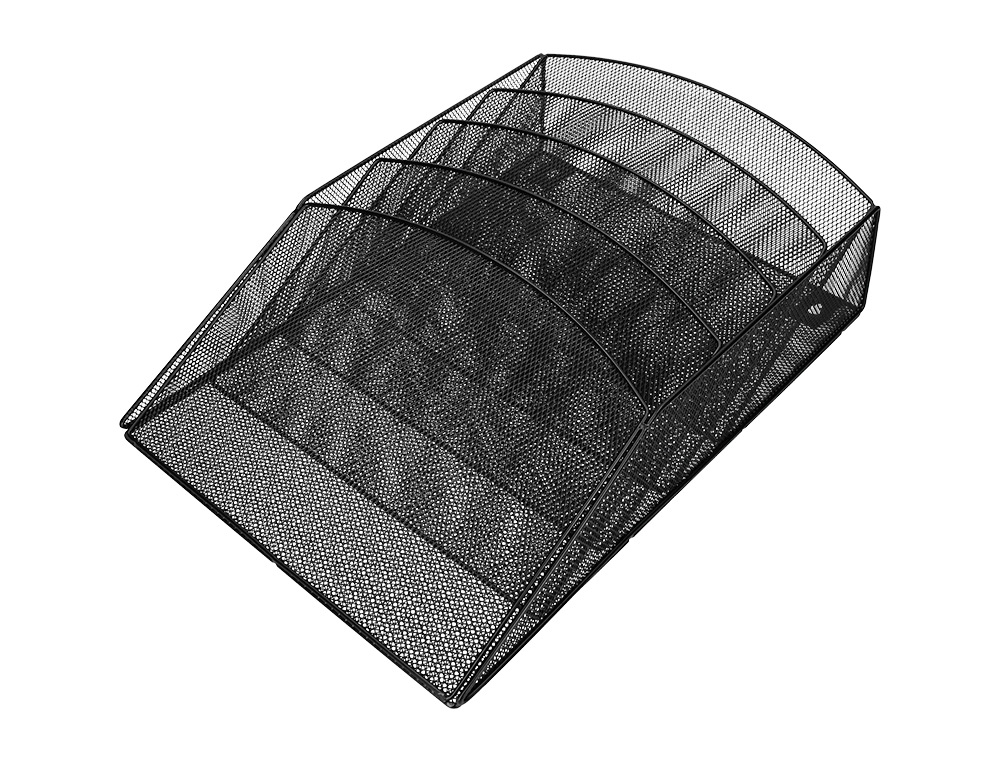 CORBEILLE MURALE Q-CONNECT 5 CASES A4 VERTICAL PRÉSENTOIR MÉTALLIQUE 315X93X440MM COLORIS NOIR