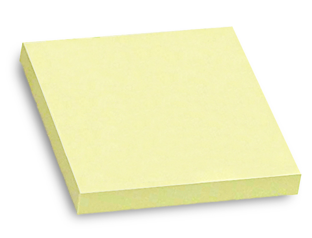 BLOC-NOTES Q-CONNECT QUICK NOTES PAPIER RECYCL 76X76MM 100F REPOSITIONNABLES COLORIS JAUNE