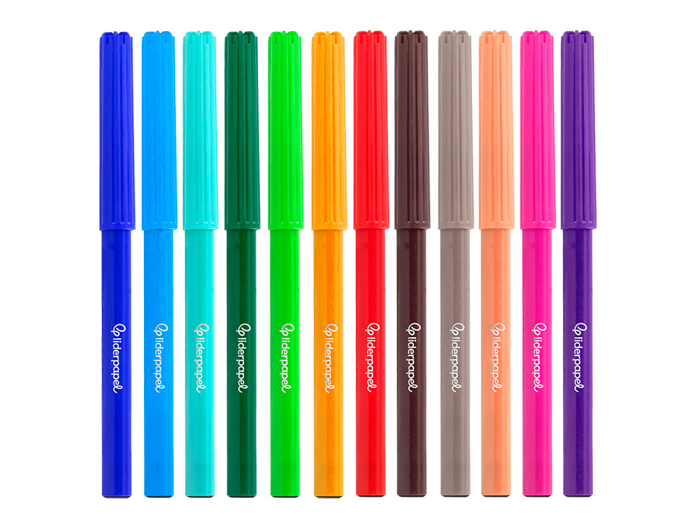 FEUTRE COLORIAGE LIDERPAPEL SLIM LONGUEUR ÉCRITURE 800M POINTE NYLON 2MM DIAMÈTRE ÉTUI CARTON 12 UNITÉS