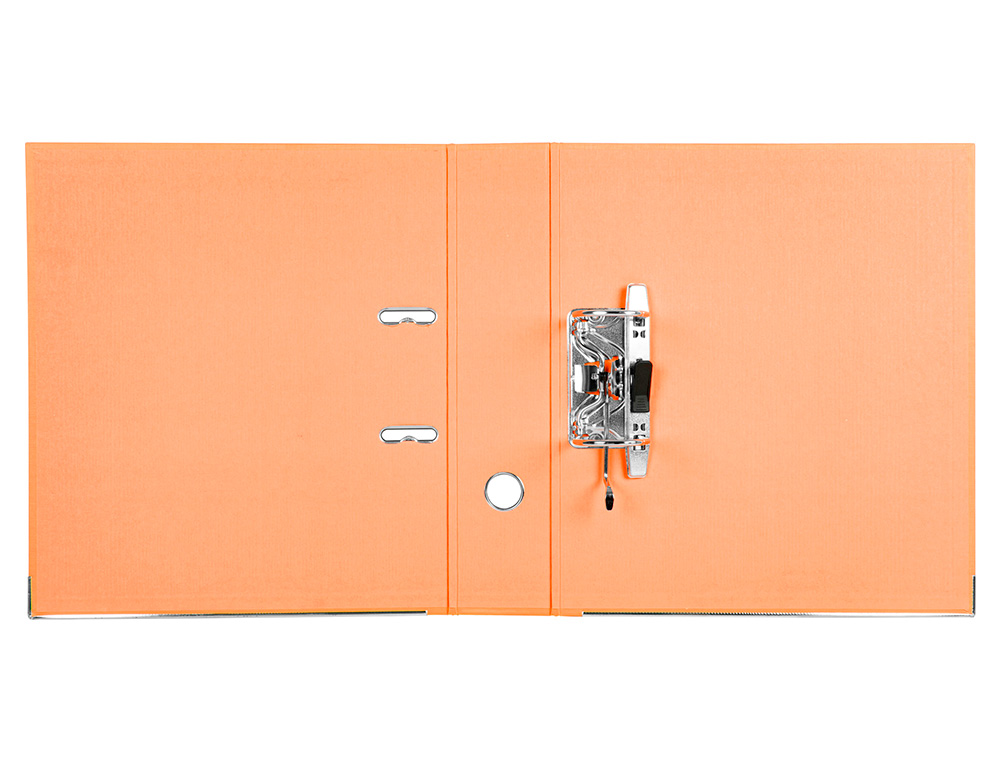 CLASSEUR LEVIER LIDERPAPEL A4 DOCUMENTA CARTON REMBORDÉ 1,9MM DOS 75MM RADO MÉTALLIQUE COLORIS ORANGE