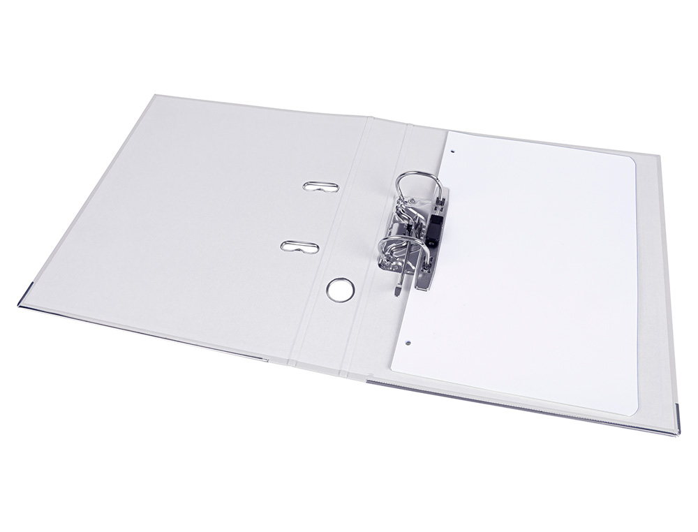 CLASSEUR LEVIER LIDERPAPEL A4 DOCUMENTA CARTON REMBORDÉ 1,9MM DOS 52MM RADO MÉTALLIQUE COLORIS BLANC
