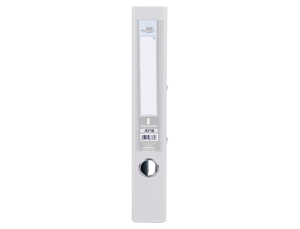 CLASSEUR LEVIER LIDERPAPEL A4 DOCUMENTA CARTON REMBORDÉ 1,9MM DOS 52MM RADO MÉTALLIQUE COLORIS BLANC