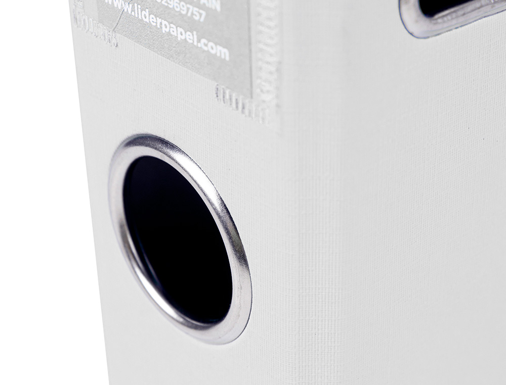 CLASSEUR LEVIER LIDERPAPEL A4 DOCUMENTA CARTON REMBORDÉ 1,9MM DOS 52MM RADO MÉTALLIQUE COLORIS BLANC