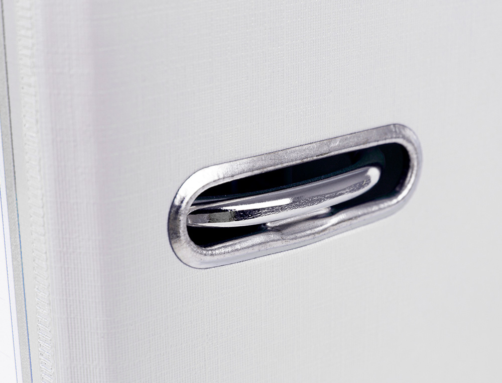 CLASSEUR LEVIER LIDERPAPEL A4 DOCUMENTA CARTON REMBORDÉ 1,9MM DOS 52MM RADO MÉTALLIQUE COLORIS BLANC