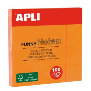 BLOC NOTES 75 X 75 ORANGE