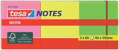 BLOC NOTES ADHESIVES NEON 40 X 50 MM LOT 3