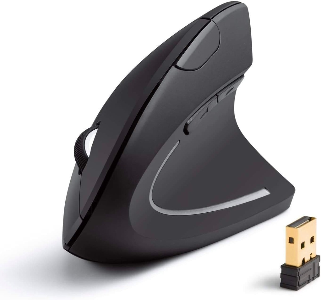 Souris Ergonomique Verticale USB Sans Fil 2.4G avec 3 Niveaux DPI ajustables 800 / 1200 / 1600