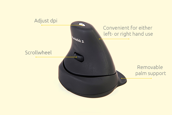 Souris verticale ergonomique sans fil ambidextre