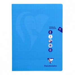 Clairefontaine Cahier travaux pratiques piqu polypro 80 pages 24 x 32 cm sys Mimesys