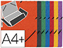 CHEMISE Q-CONNECT CARTE LUSTRE 375G POUR DOCUMENTS A4 320X243MM 3 RABATS COLORIS ASSORTIS