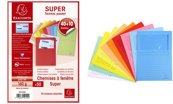 CHEMISE A FENETRE ASSORTIES -LOT DE 50-