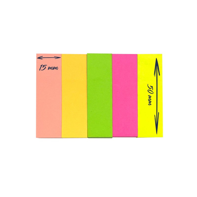 500 Marque-pages non pack 5 blocs 50x15mm
