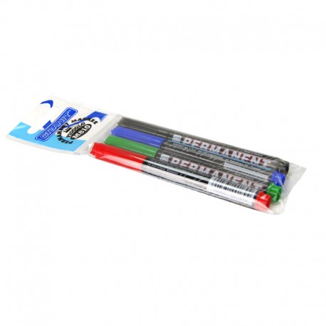Lot 4 Marqueurs permanents Noir,Bleu,Rouge,Vert